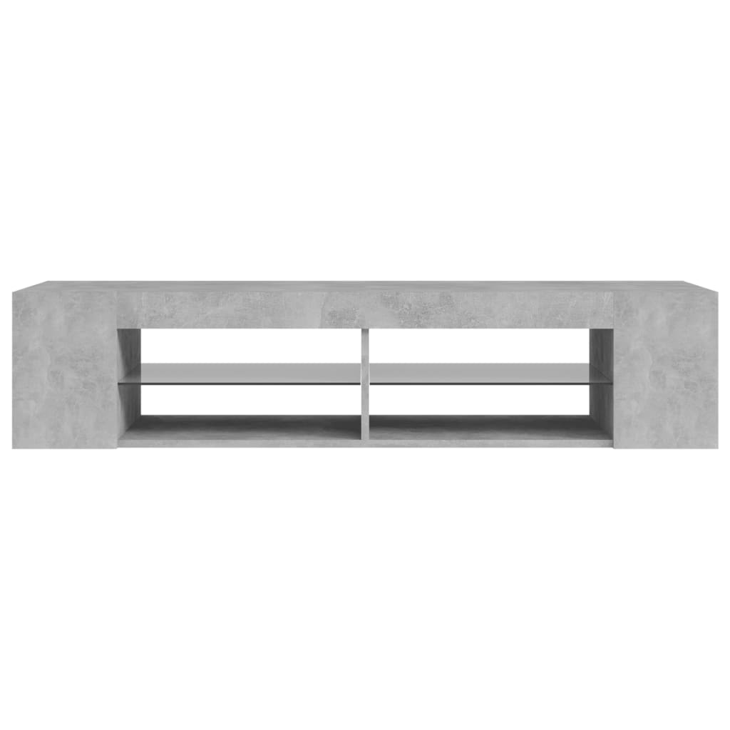 betonszürke TV-szekrény LED-lámpákkal 135 x 39 x 30 cm