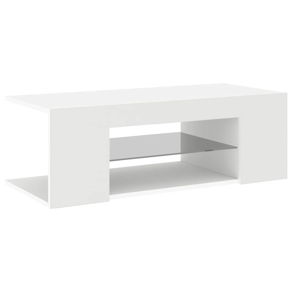 fehér TV-szekrény LED-lámpákkal 90 x 39 x 30 cm