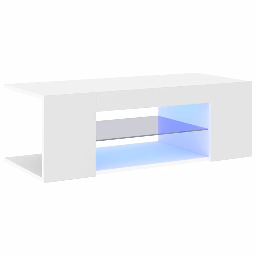 fehér TV-szekrény LED-lámpákkal 90 x 39 x 30 cm
