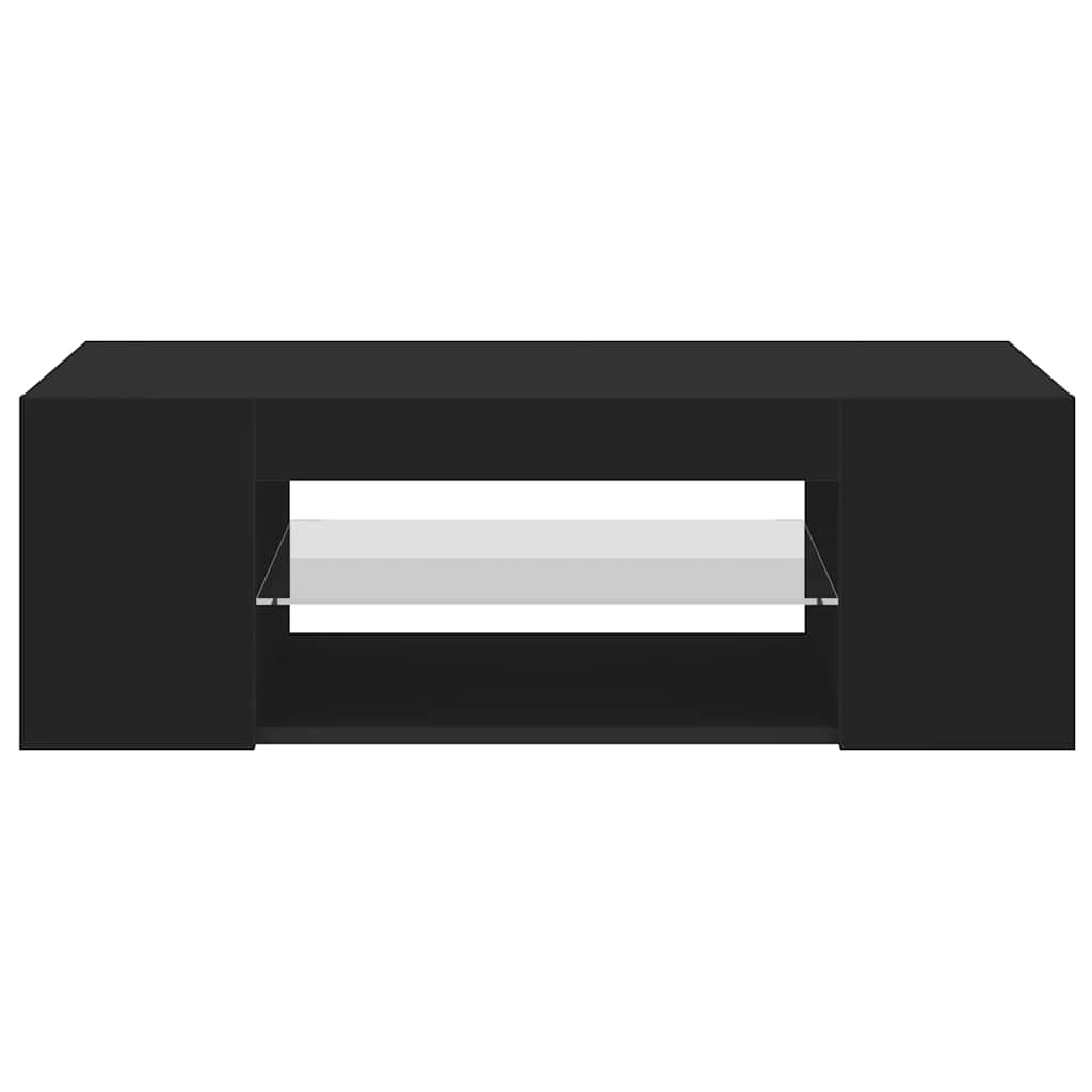 fekete TV-szekrény LED lámpákkal 90 x 39 x 30 cm