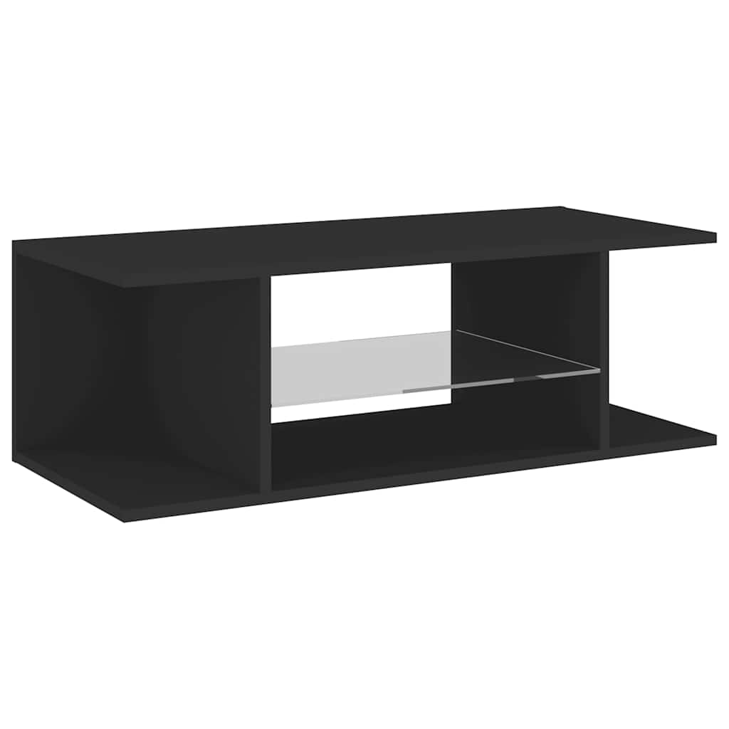 fekete TV-szekrény LED lámpákkal 90 x 39 x 30 cm