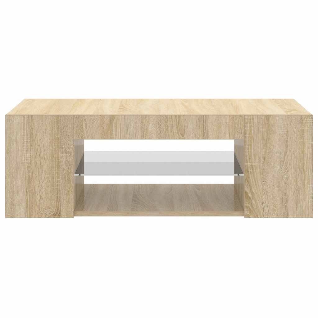 sonoma tölgy színű TV-szekrény LED lámpákkal 90 x 39 x 30 cm