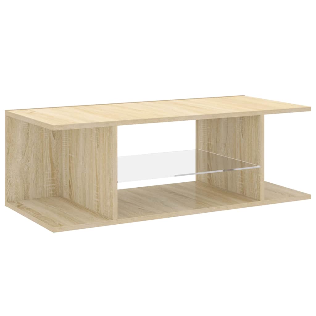 sonoma tölgy színű TV-szekrény LED lámpákkal 90 x 39 x 30 cm