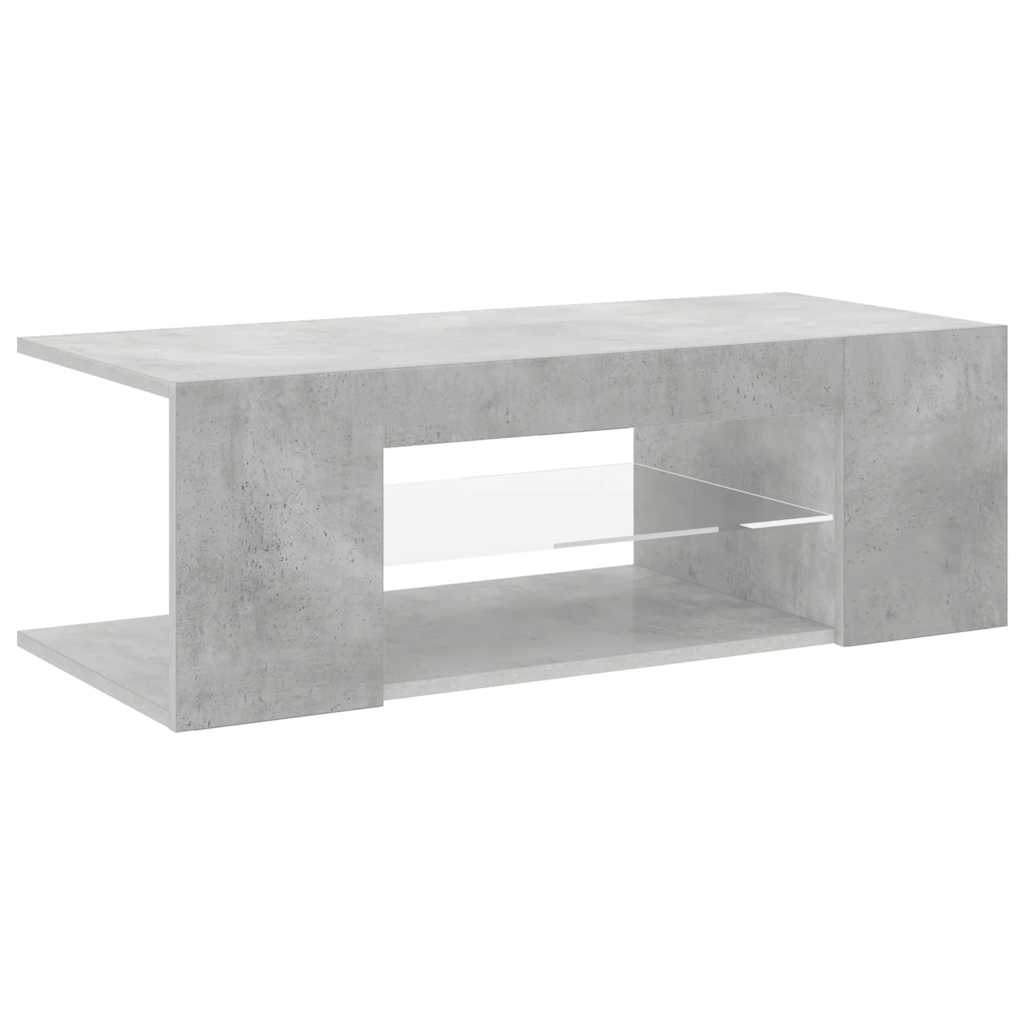 betonszürke TV-szekrény LED lámpákkal 90 x 39 x 30 cm
