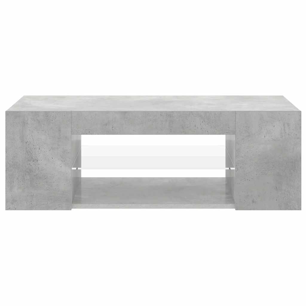 betonszürke TV-szekrény LED lámpákkal 90 x 39 x 30 cm