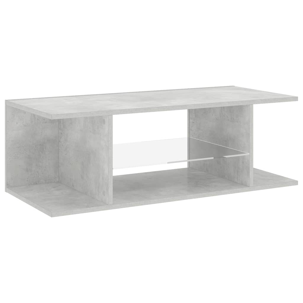betonszürke TV-szekrény LED lámpákkal 90 x 39 x 30 cm