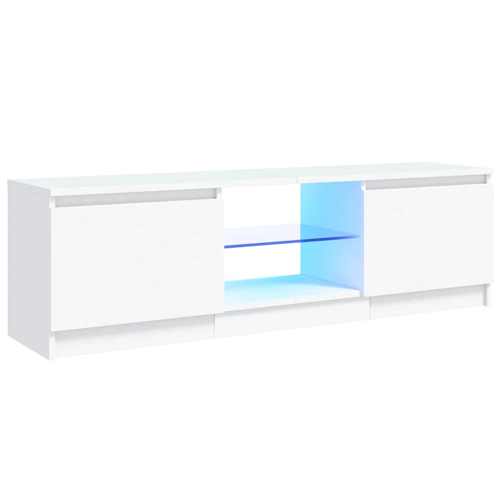 fehér TV-szekrény LED lámpákkal 120 x 30 x 36 cm