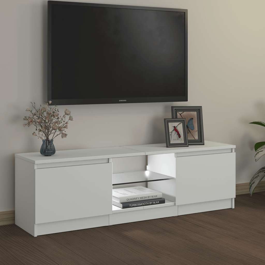 fehér TV-szekrény LED lámpákkal 120 x 30 x 36 cm