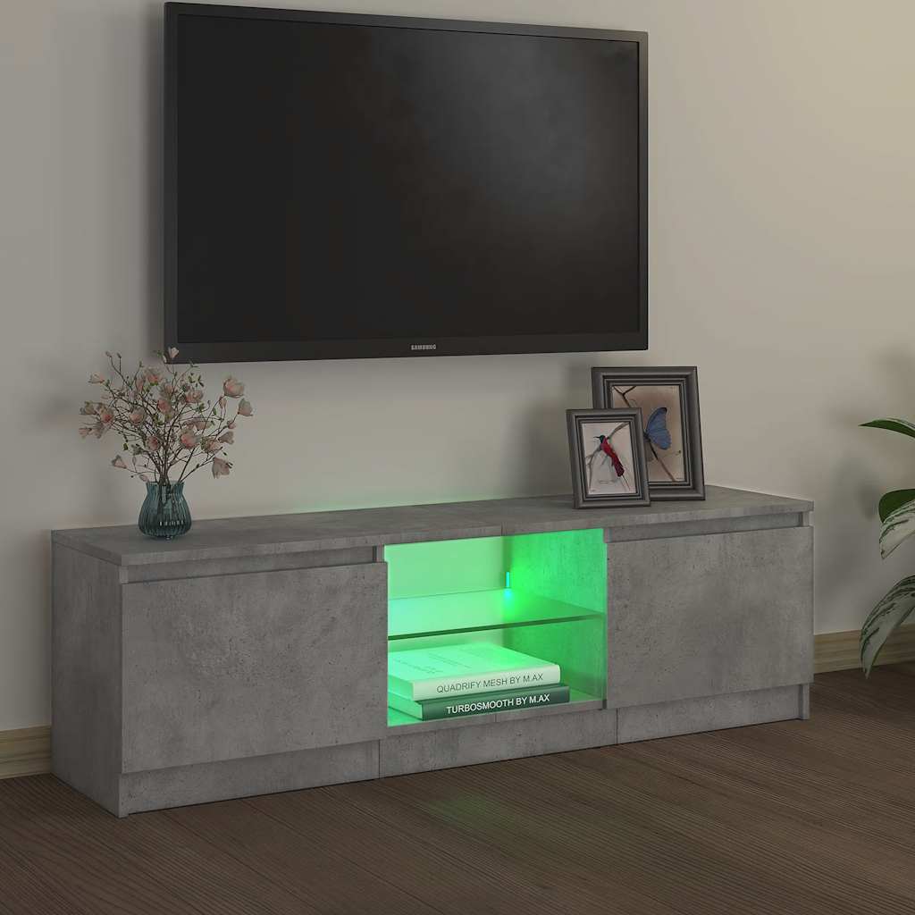 szürke TV-szekrény LED-világítással 120 x 30 x 36 cm