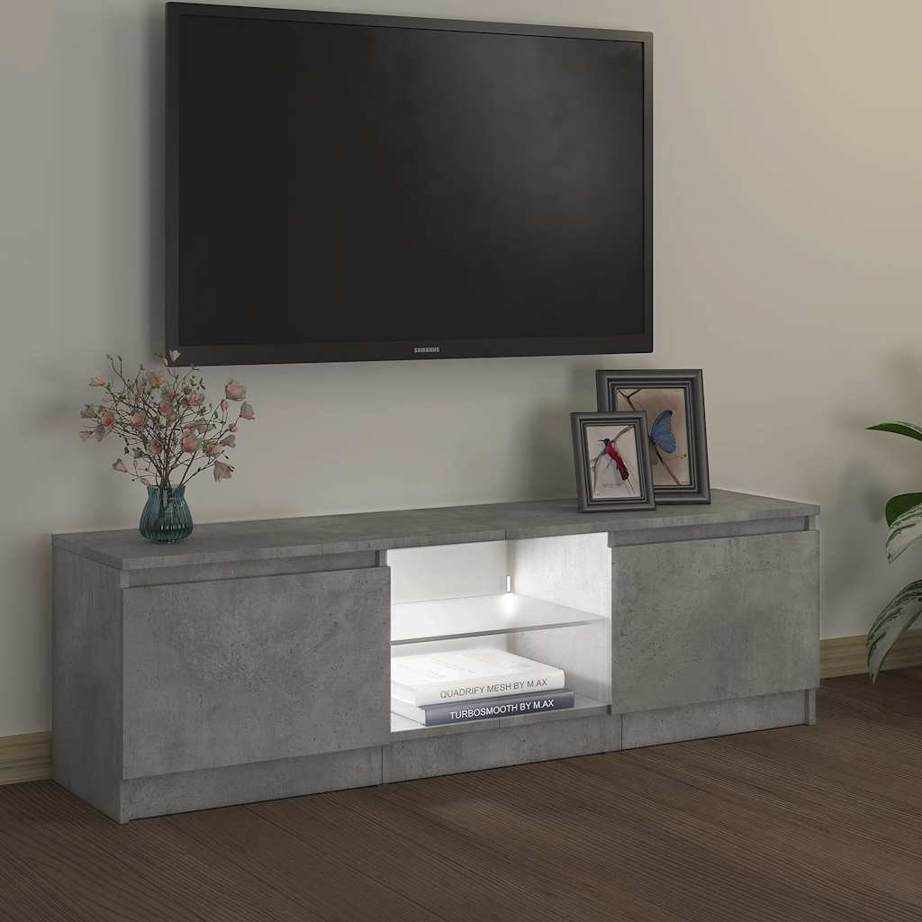 szürke TV-szekrény LED-világítással 120 x 30 x 36 cm