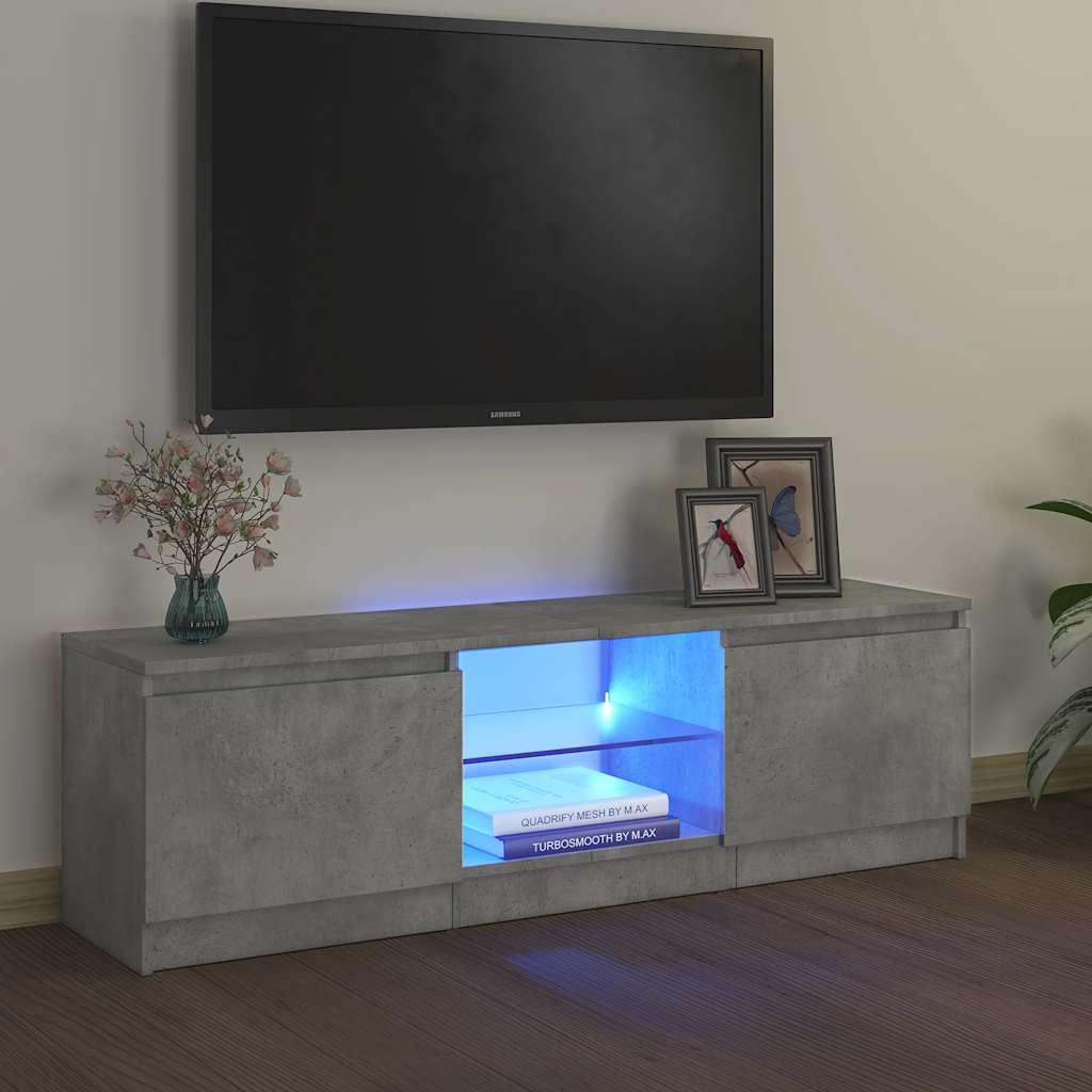 szürke TV-szekrény LED-világítással 120 x 30 x 36 cm