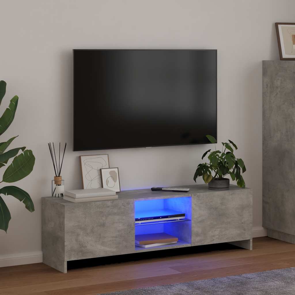 szürke TV-szekrény LED-világítással 120 x 30 x 36 cm
