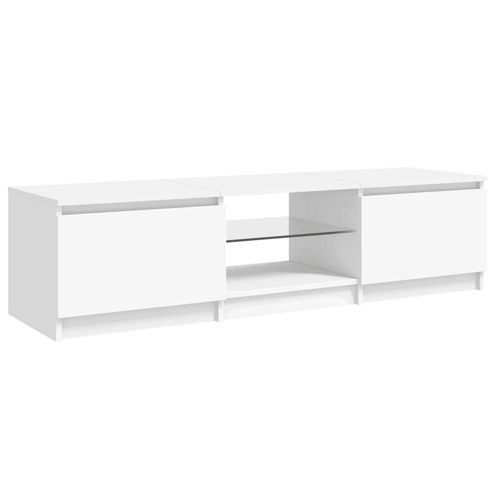 fehér TV-szekrény LED lámpákkal 140 x 40 x 36 cm