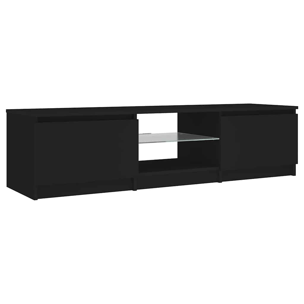 fekete TV-szekrény LED lámpákkal 140 x 40 x 36 cm