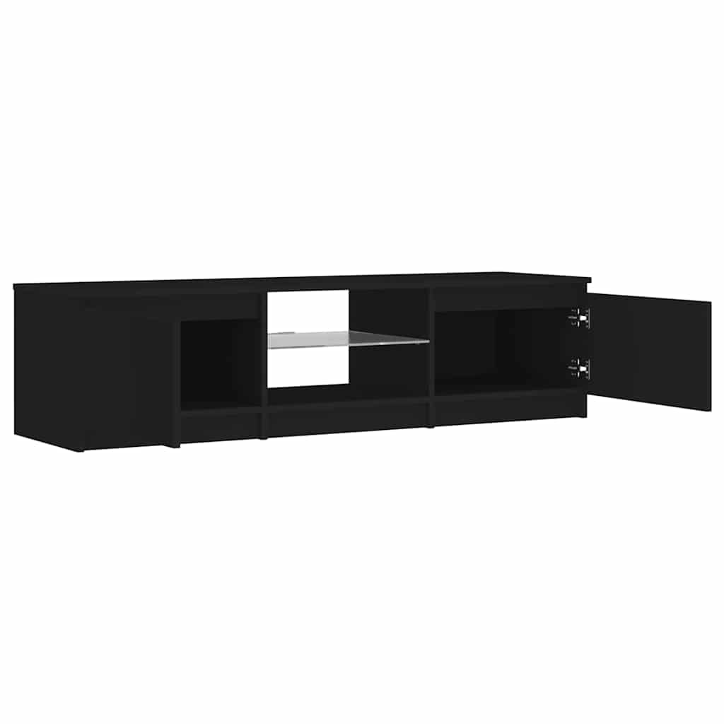 fekete TV-szekrény LED lámpákkal 140 x 40 x 36 cm