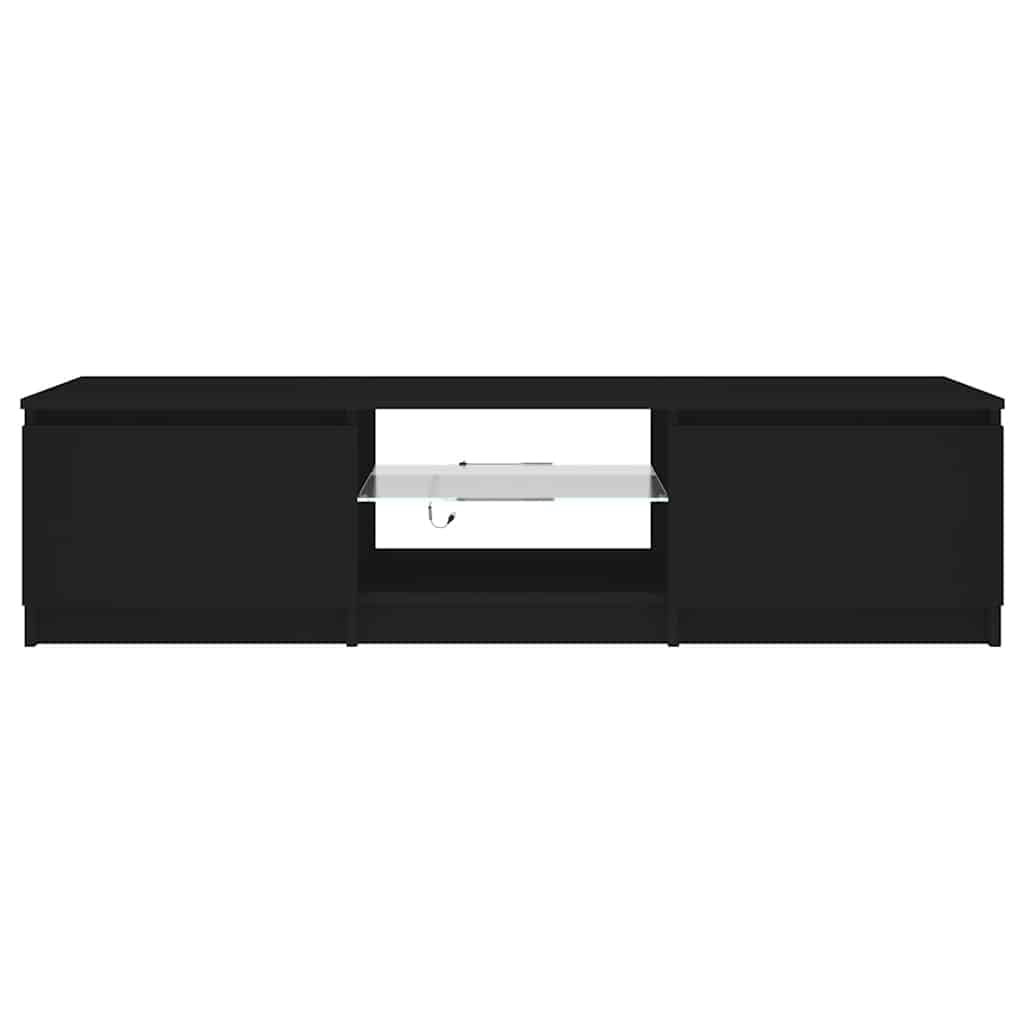 fekete TV-szekrény LED lámpákkal 140 x 40 x 36 cm