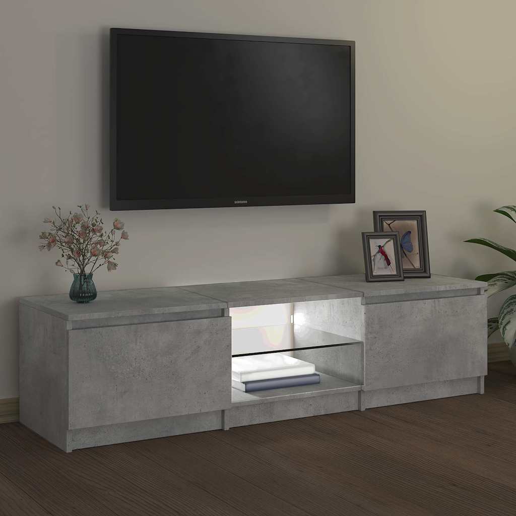 szürke TV-szekrény LED-világítással 140 x 40 x 36 cm