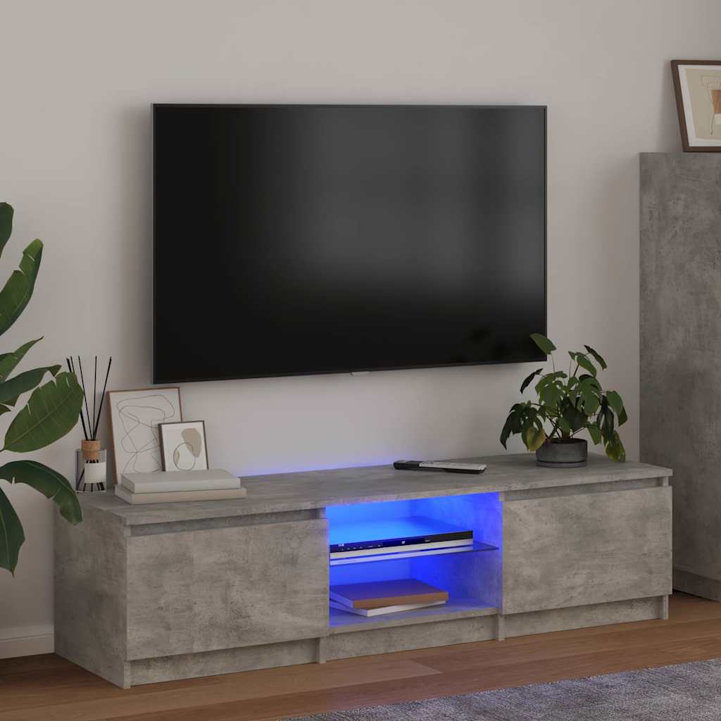 szürke TV-szekrény LED-világítással 140 x 40 x 36 cm