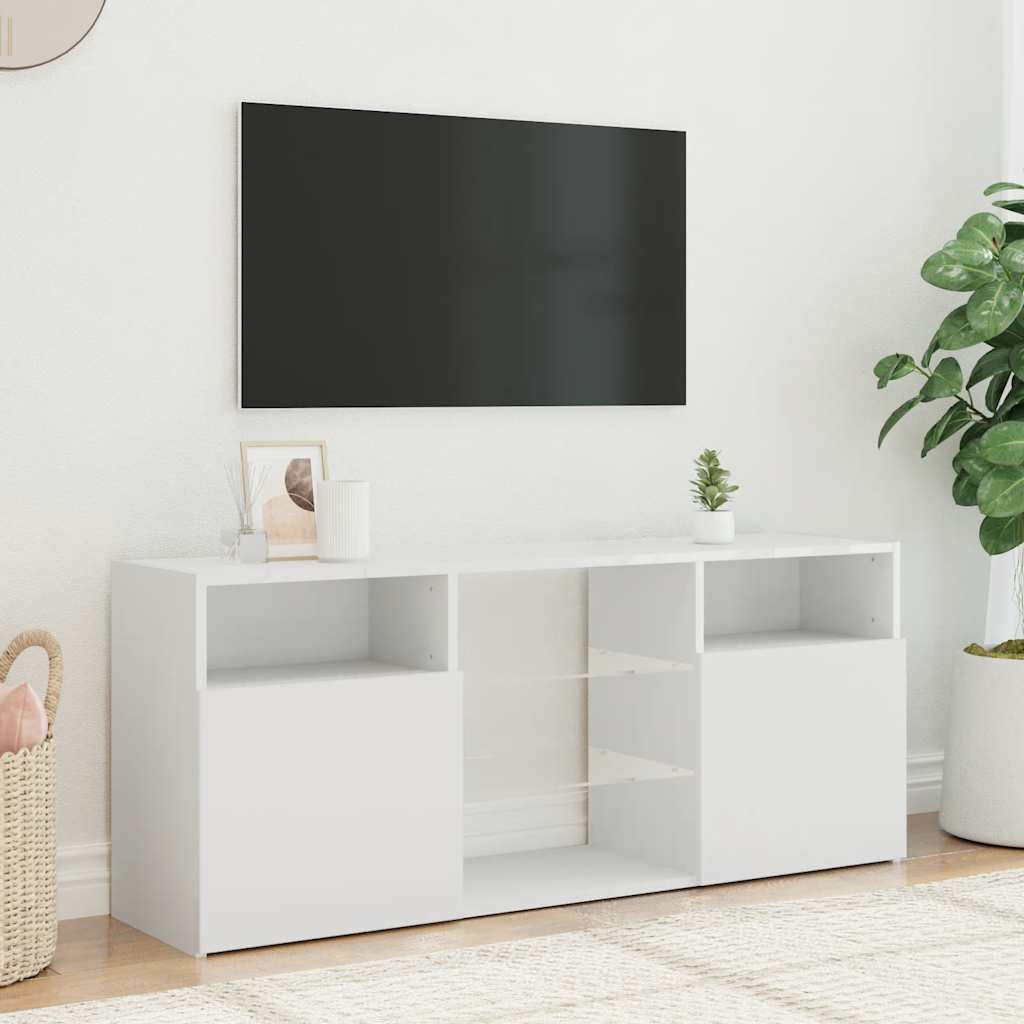 fehér TV-szekrény LED lámpákkal 120 x 30 x 50 cm