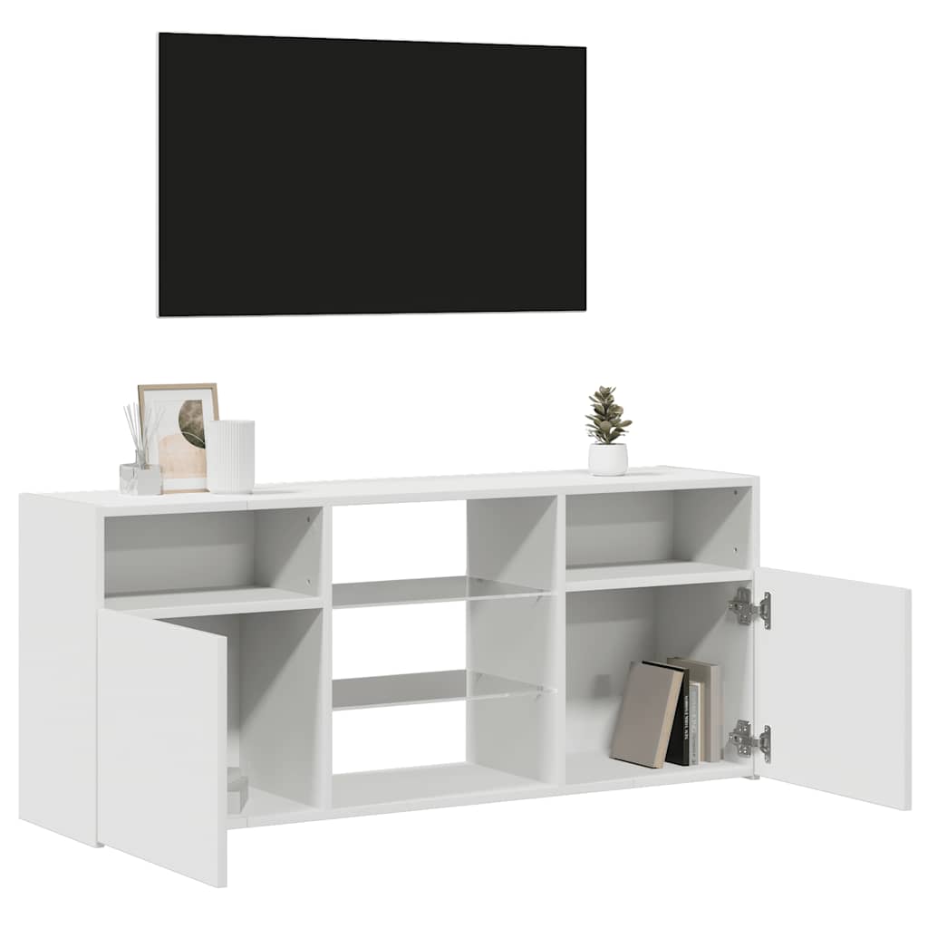 fehér TV-szekrény LED lámpákkal 120 x 30 x 50 cm