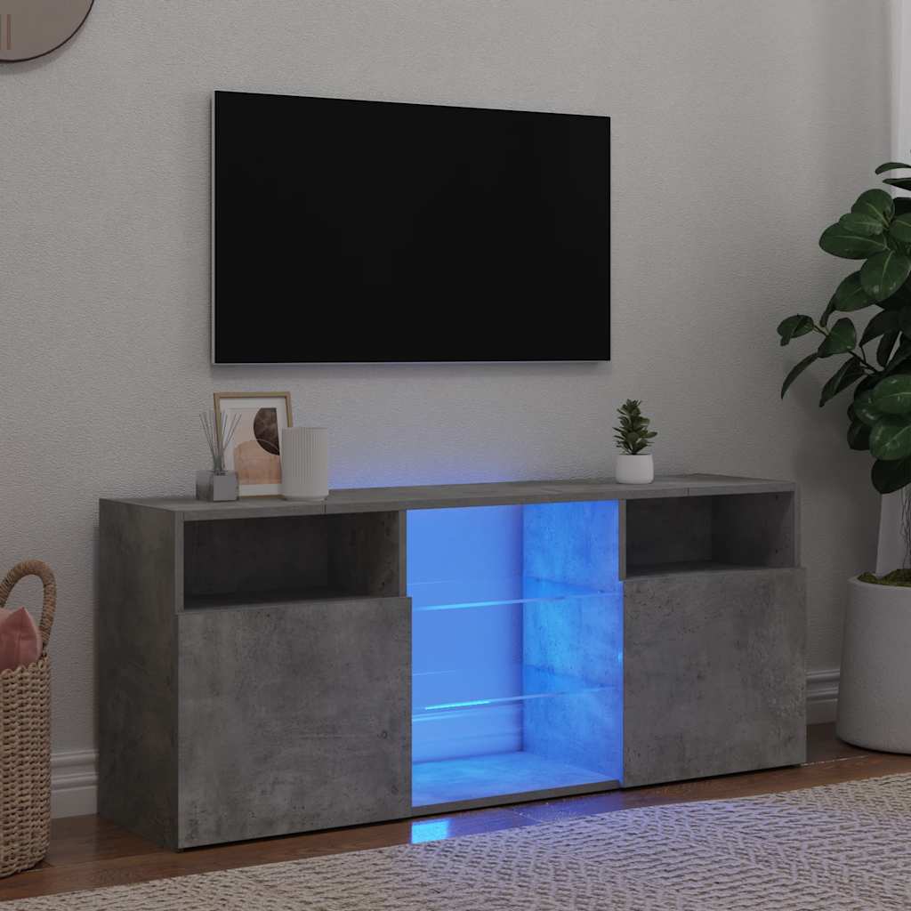 szürke TV-szekrény LED-világítással 120 x 30 x 50 cm