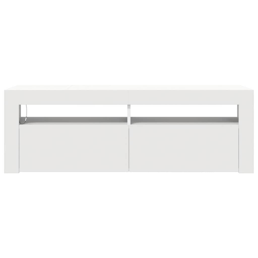 fehér TV-szekrény LED-lámpákkal 120 x 35 x 40 cm