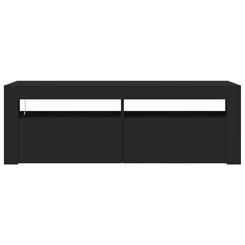 fekete TV-szekrény LED-világítással 120 x 35 x 40 cm