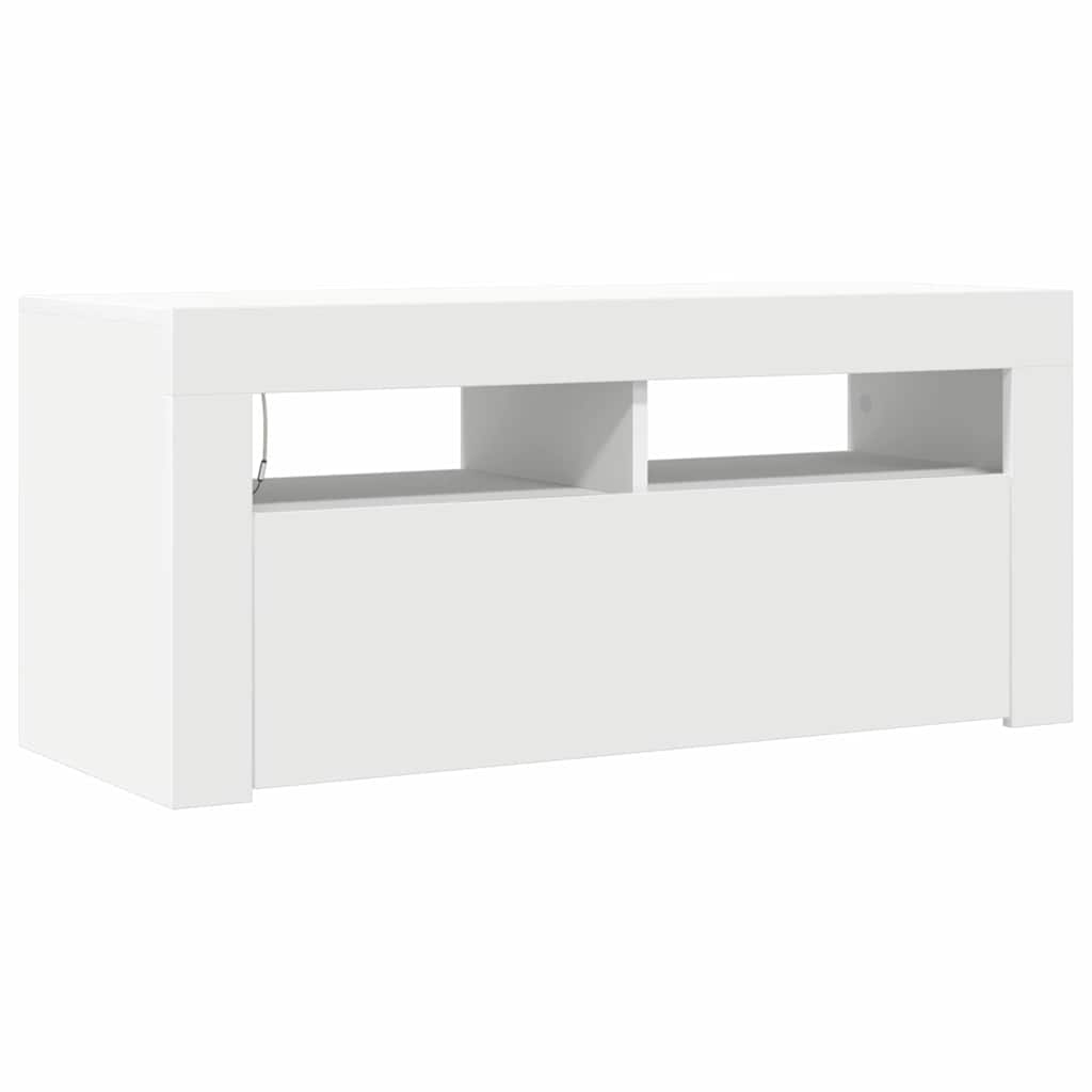 fehér TV-szekrény LED-lámpákkal 90 x 35 x 40 cm