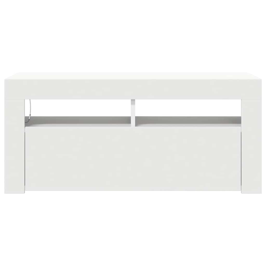 fehér TV-szekrény LED-lámpákkal 90 x 35 x 40 cm