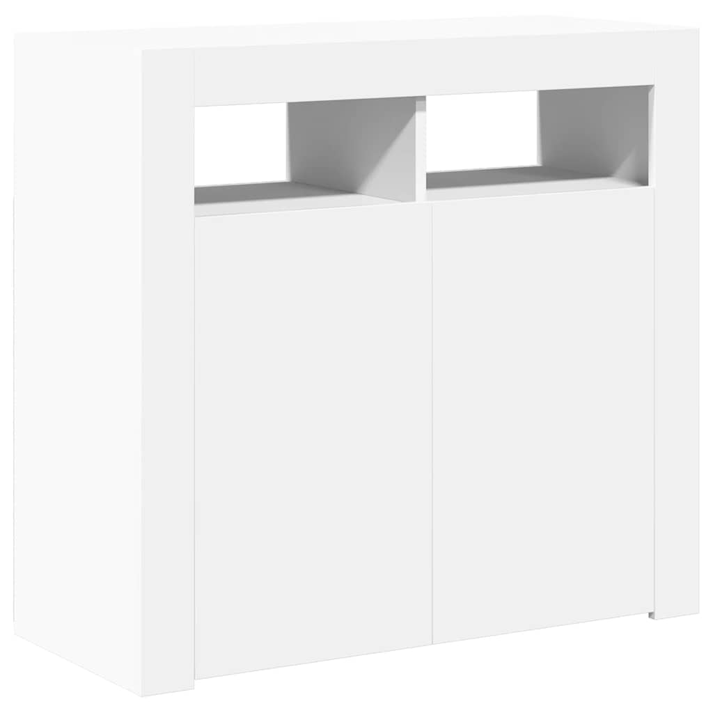 fehér tálalószekrény LED-világítással 80 x 35 x 75 cm