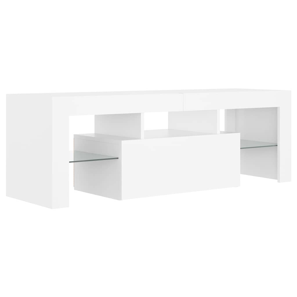fehér TV-szekrény LED-lámpákkal 120 x 35 x 40 cm