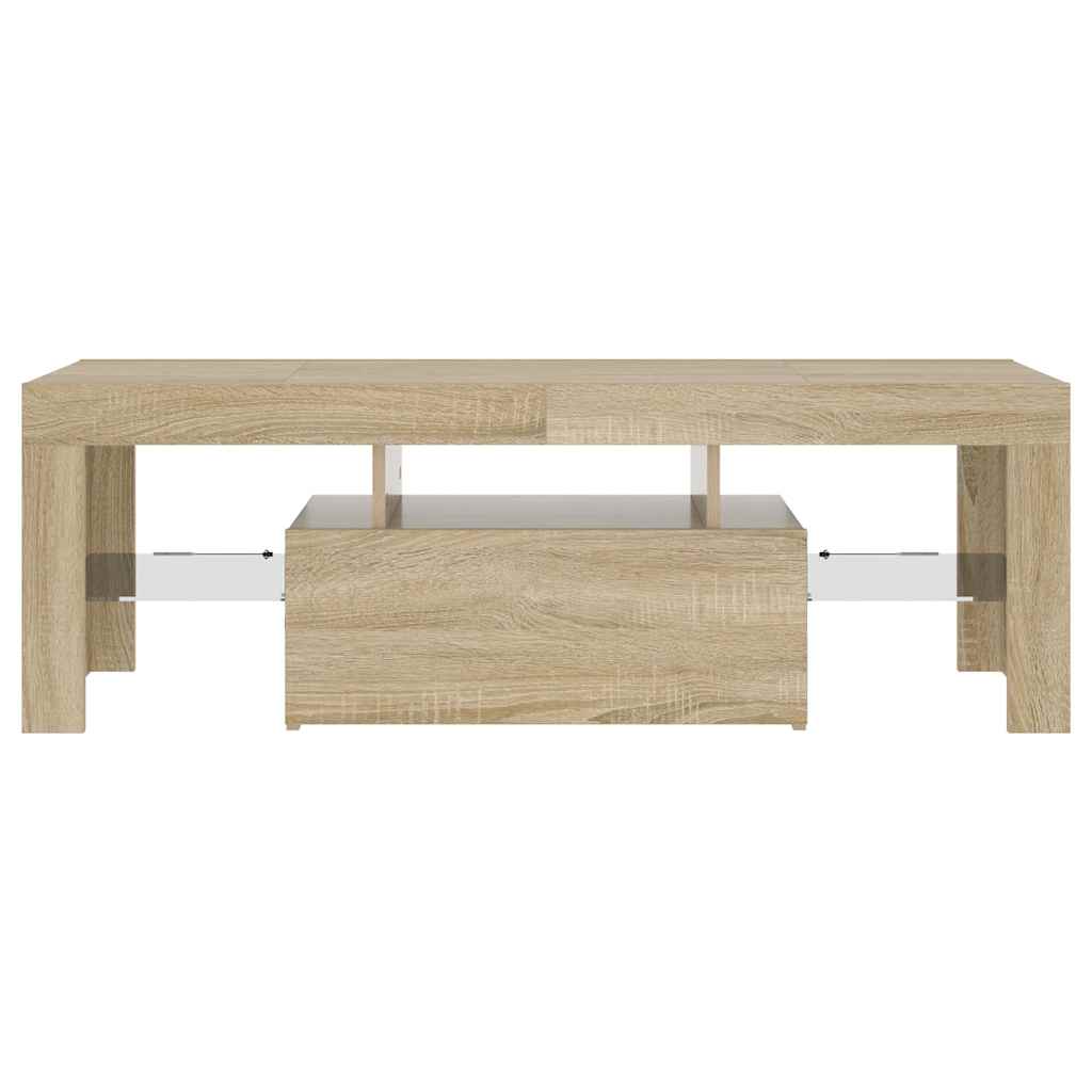 sonoma tölgy színű TV-szekrény LED-lámpákkal 120 x 35 x 40 cm