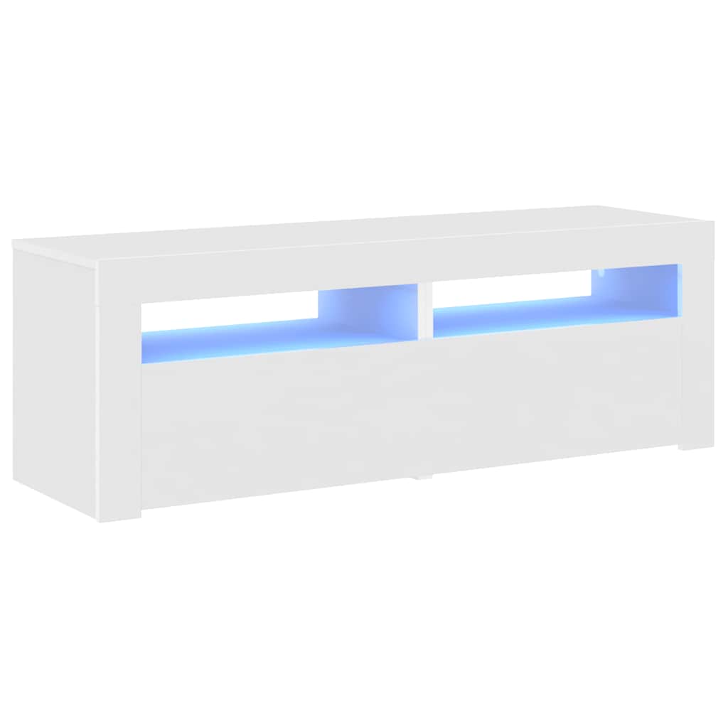 fehér TV-szekrény LED-lámpákkal 120 x 35 x 40 cm