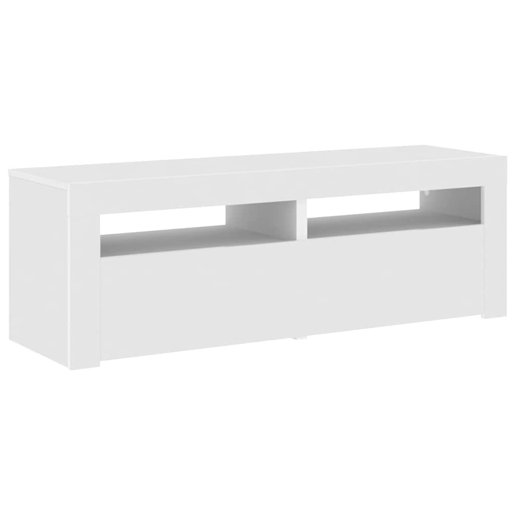 fehér TV-szekrény LED-lámpákkal 120 x 35 x 40 cm