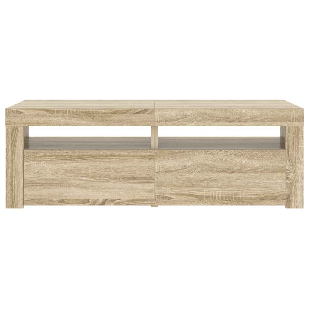 sonoma tölgy színű TV-szekrény LED-lámpákkal 120 x 35 x 40 cm