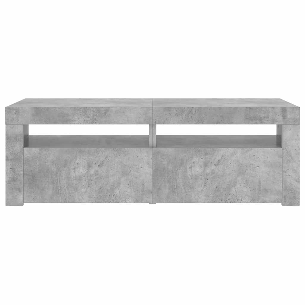 betonszürke TV-szekrény LED-lámpákkal 120 x 35 x 40 cm