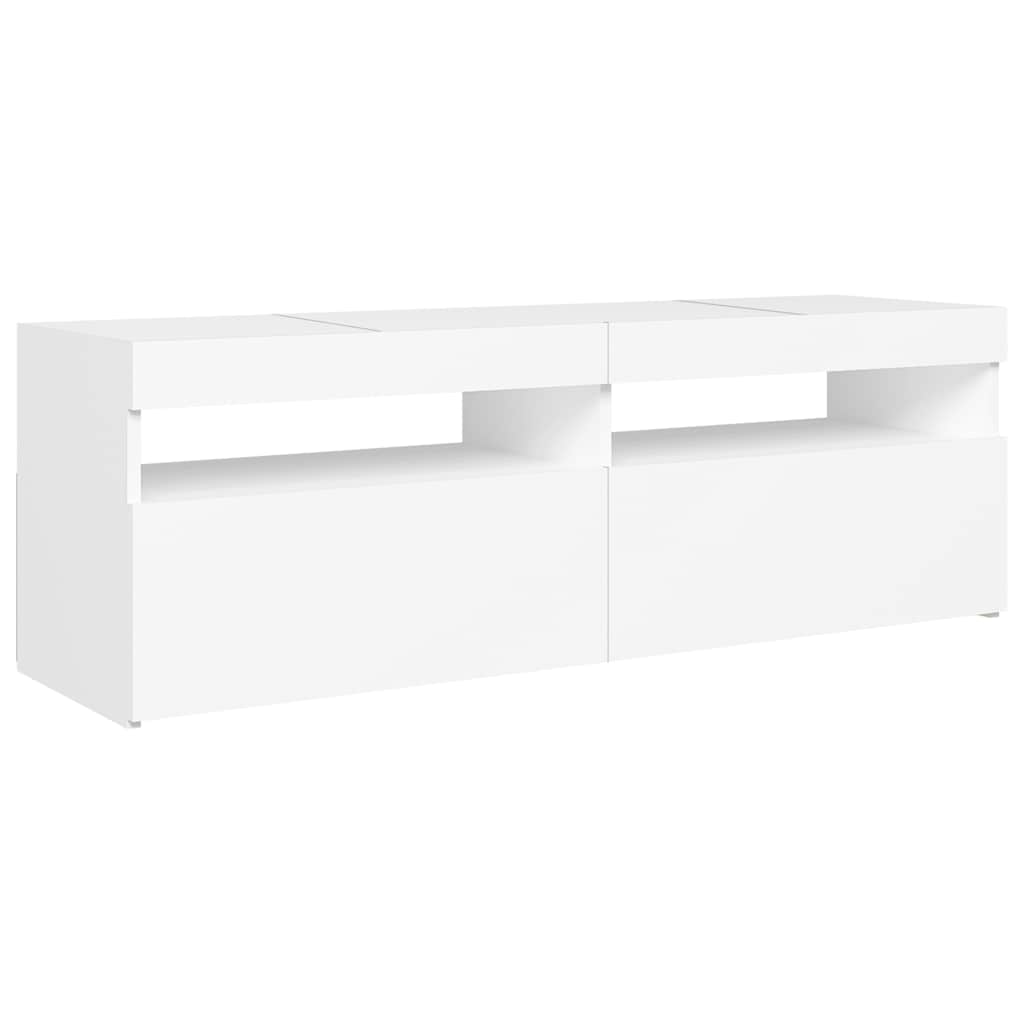 fehér TV-szekrény LED-lámpákkal 120 x 35 x 40 cm