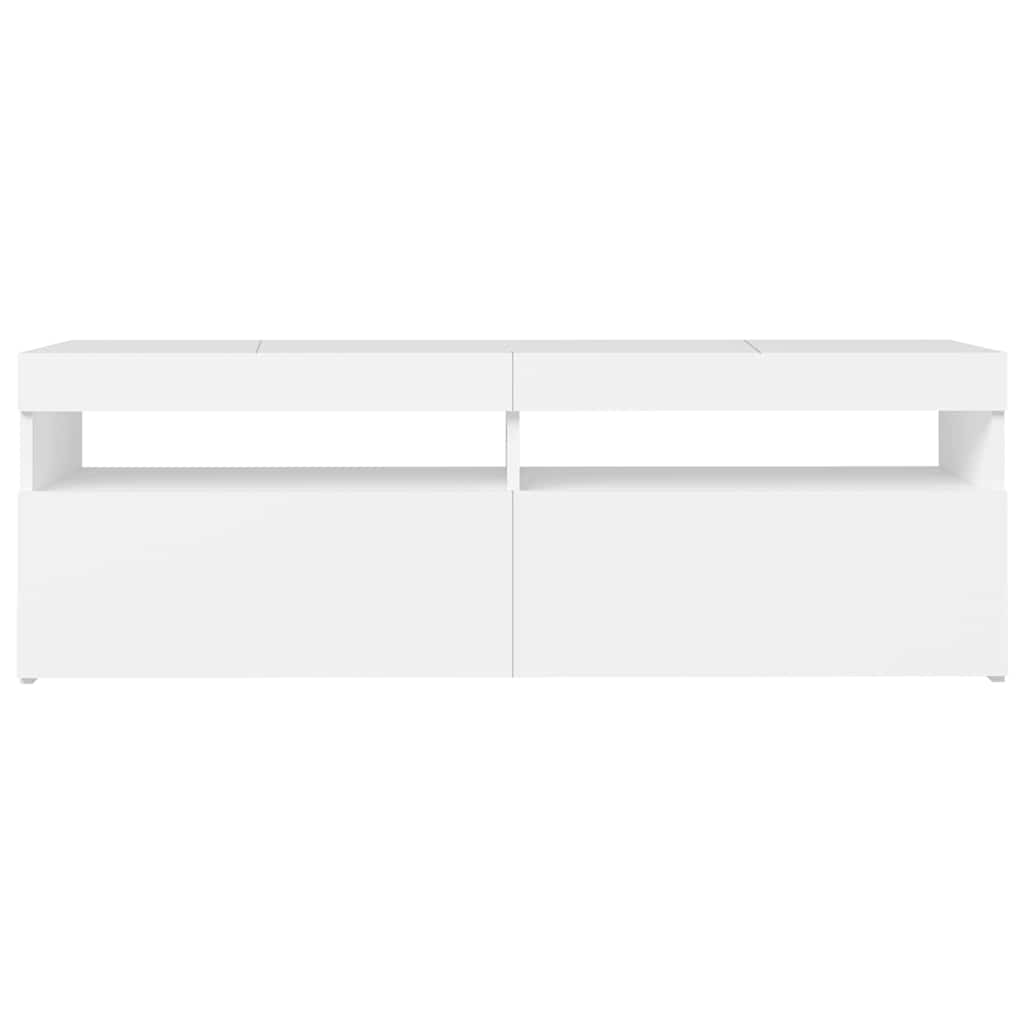 fehér TV-szekrény LED-lámpákkal 120 x 35 x 40 cm