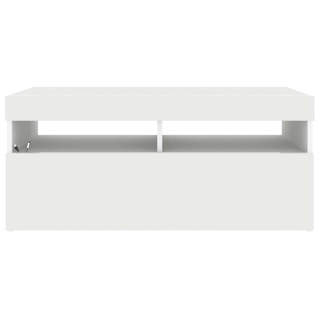 fehér TV-szekrény LED-lámpákkal 90 x 35 x 40 cm