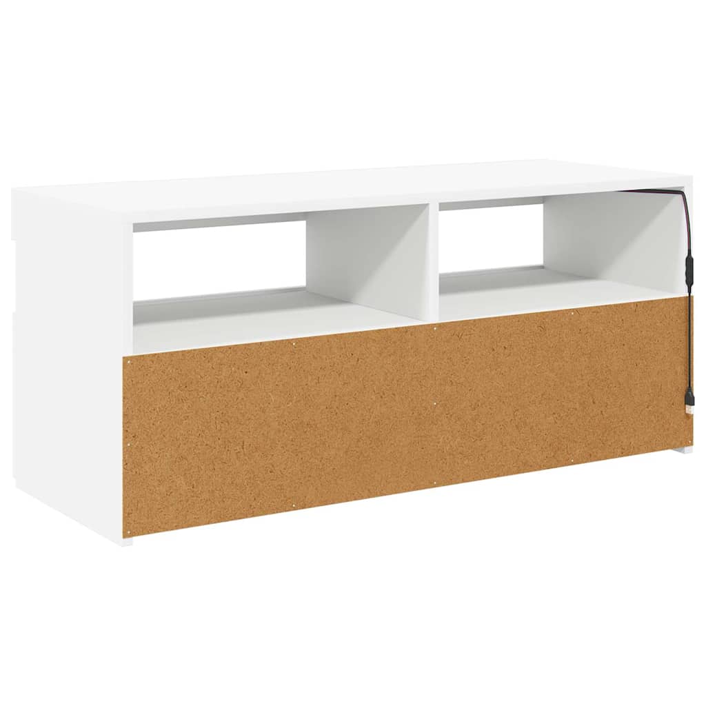 fehér TV-szekrény LED-lámpákkal 90 x 35 x 40 cm
