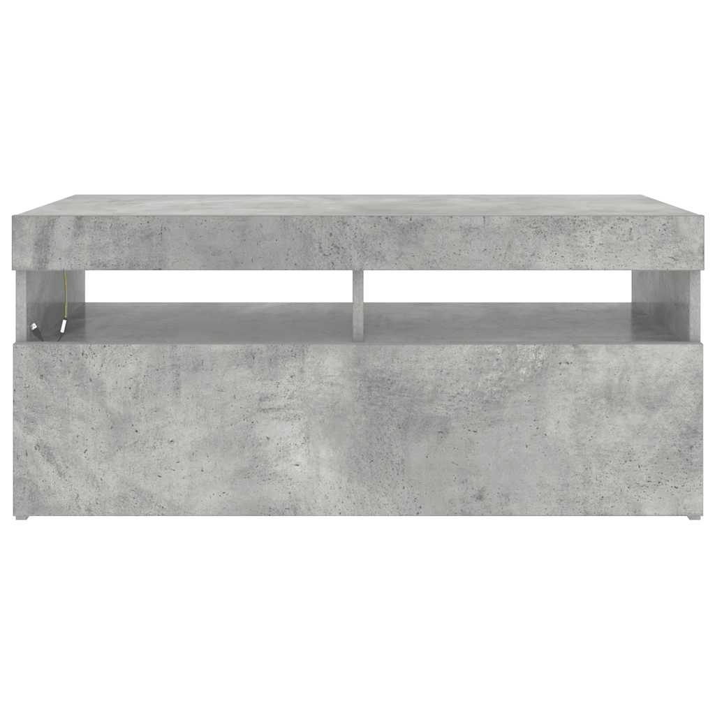 betonszürke TV-szekrény LED-világítással 90 x 35 x 40 cm