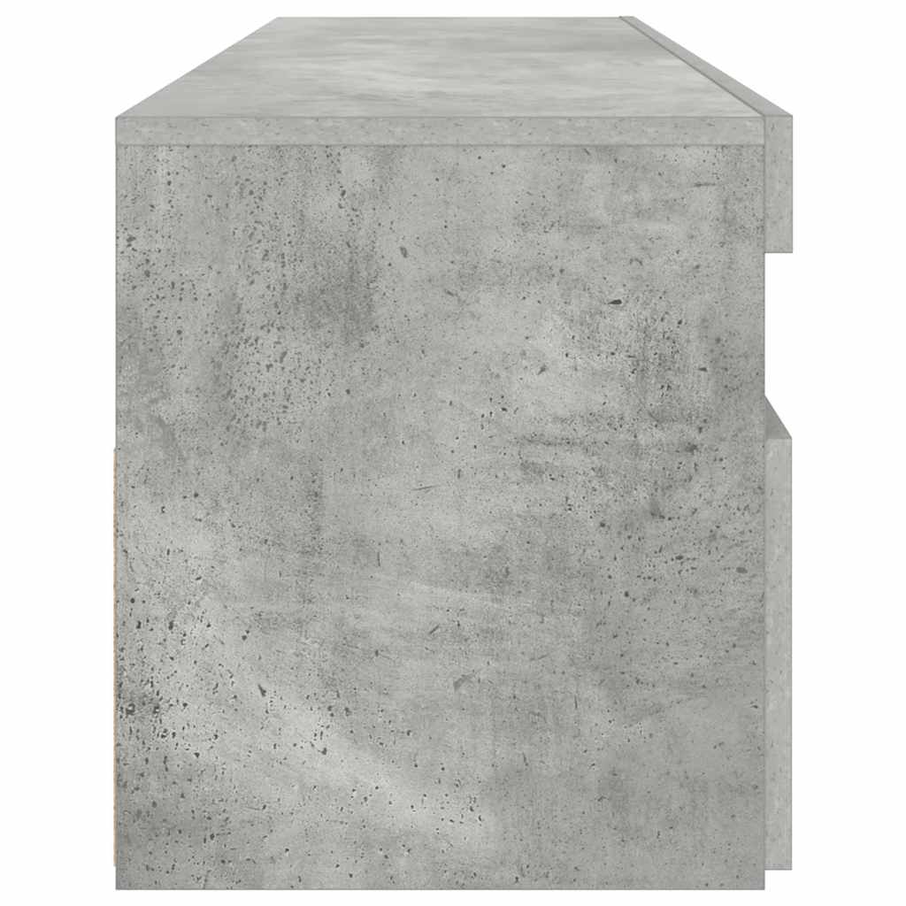 betonszürke TV-szekrény LED-világítással 90 x 35 x 40 cm