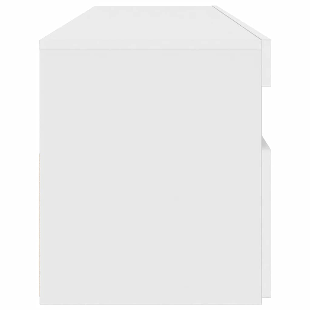 magasfényű fehér TV-szekrény LED lámpákkal 90x35x40 cm