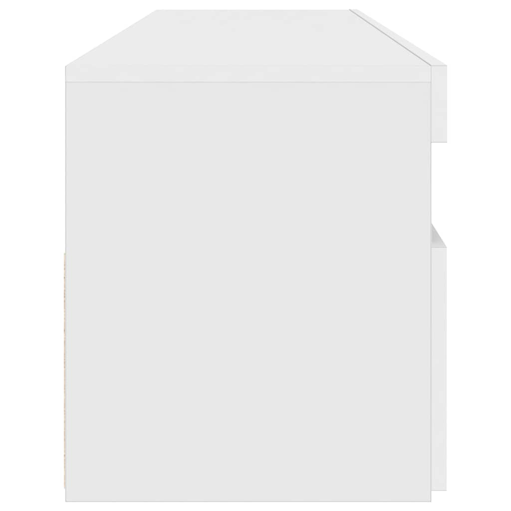 magasfényű fehér TV-szekrény LED lámpákkal 90x35x40 cm