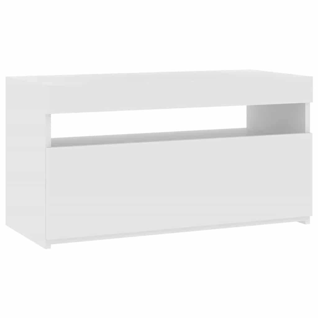 fehér TV-szekrény LED-világítással 75 x 35 x 40 cm