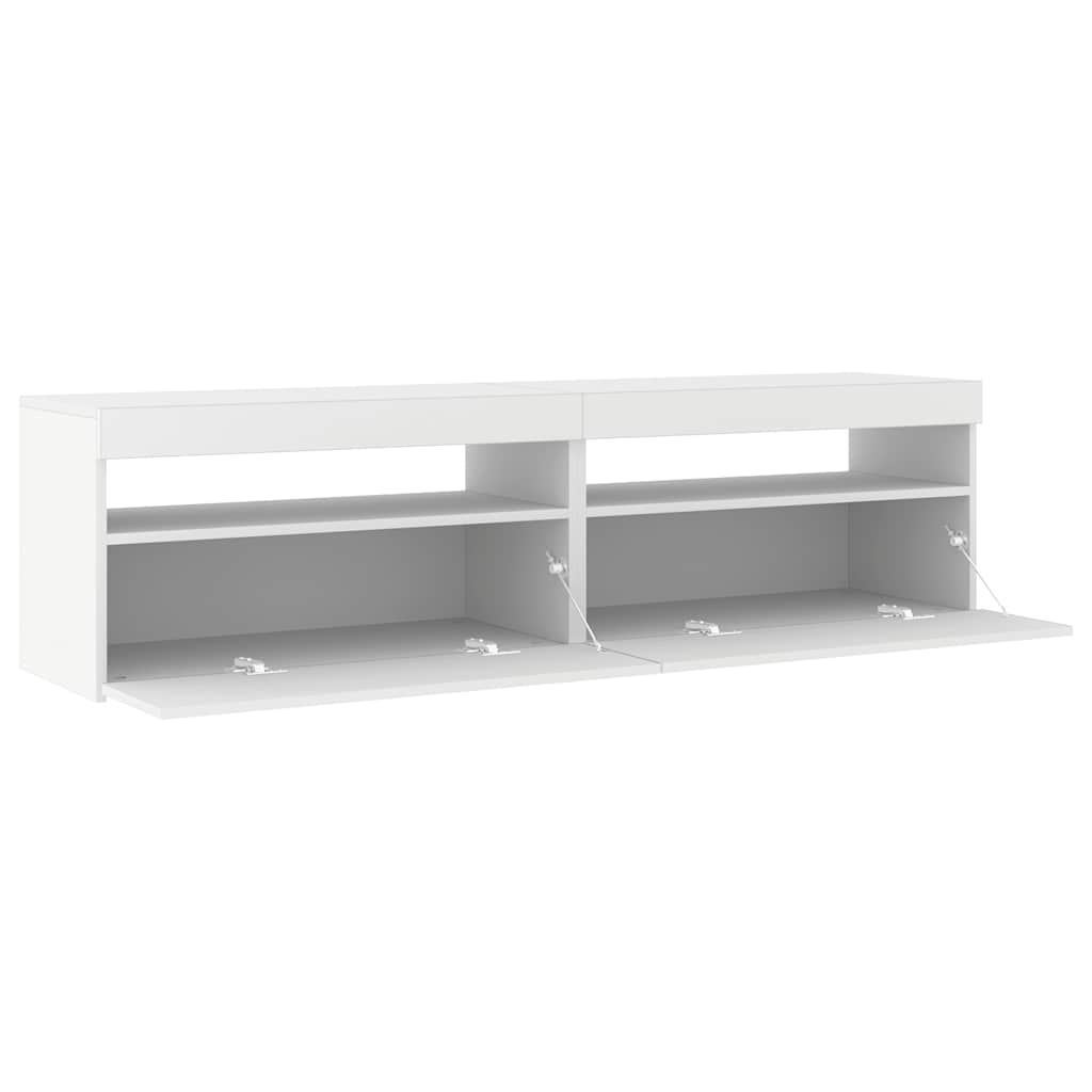 2 db fehér TV-szekrény LED-világítással 75 x 35 x 40 cm