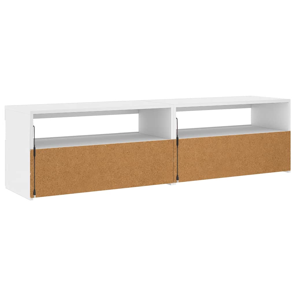 2 db fehér TV-szekrény LED-világítással 75 x 35 x 40 cm