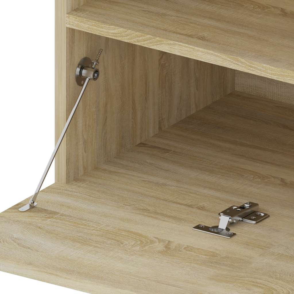 2 db sonoma tölgy színű TV-szekrény LED-ekkel 75 x 35 x 40 cm