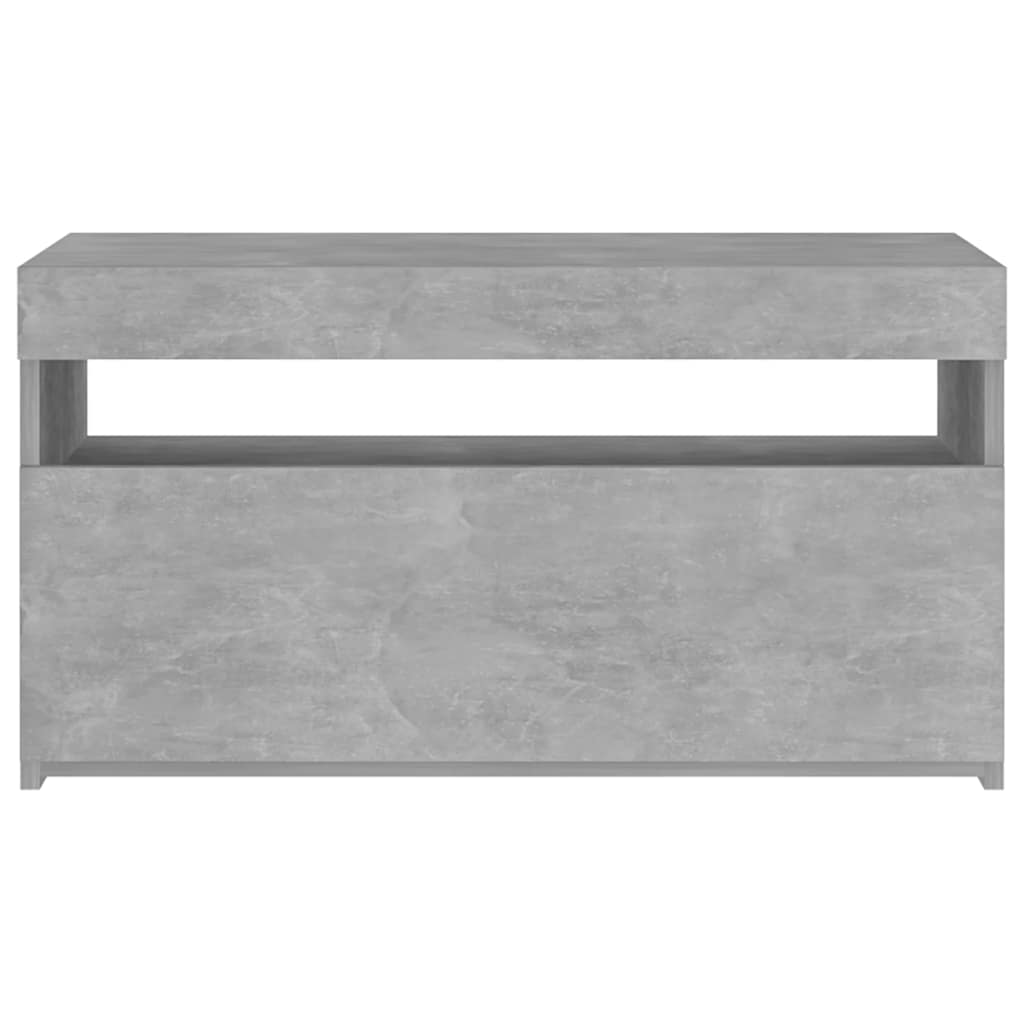 betonszürke TV-szekrény LED-világítással 75 x 35 x 40 cm