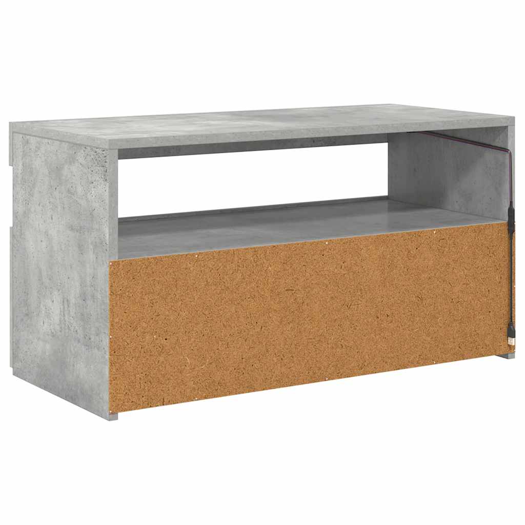 betonszürke TV-szekrény LED-világítással 75 x 35 x 40 cm